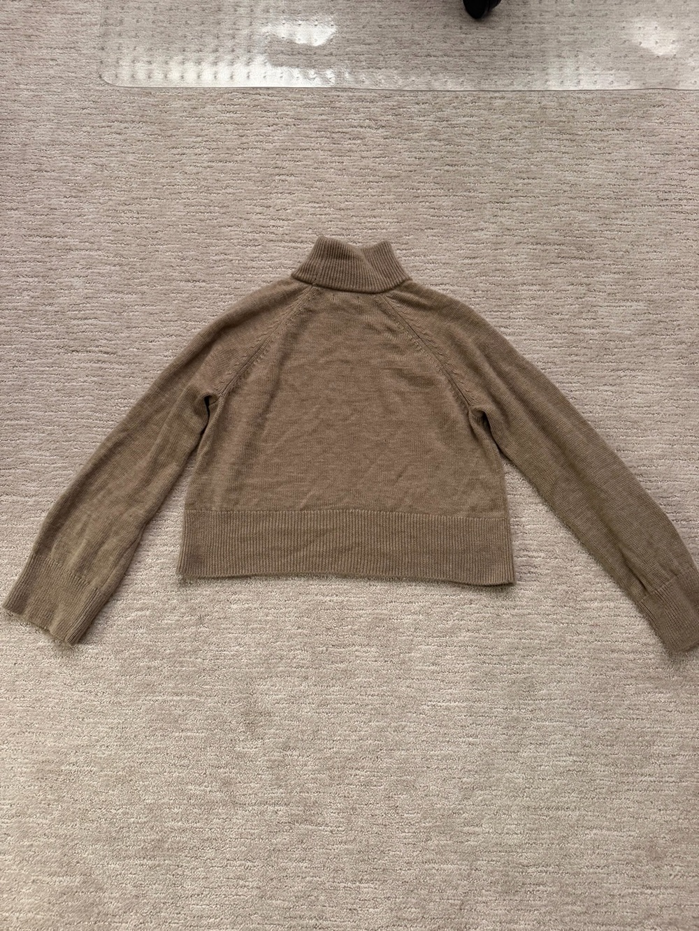 Quince Taupe merino wool cropped Turtleneck Sweater S - Picture 7 of 7